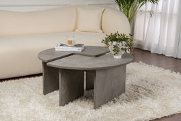Nordure Moira Mesa de Centro Gris Concreto Ø90 cm